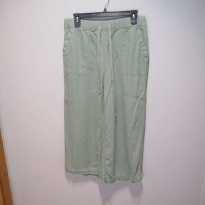 Thread & Supply Wide Leg Crop Pants Rayon/Linen Blend Size L